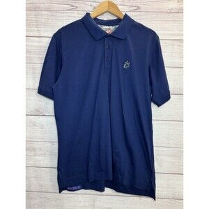 Robert Graham NWT Short Sleeve Polo Shirt Size M US NAVY Blue 100% COTTON